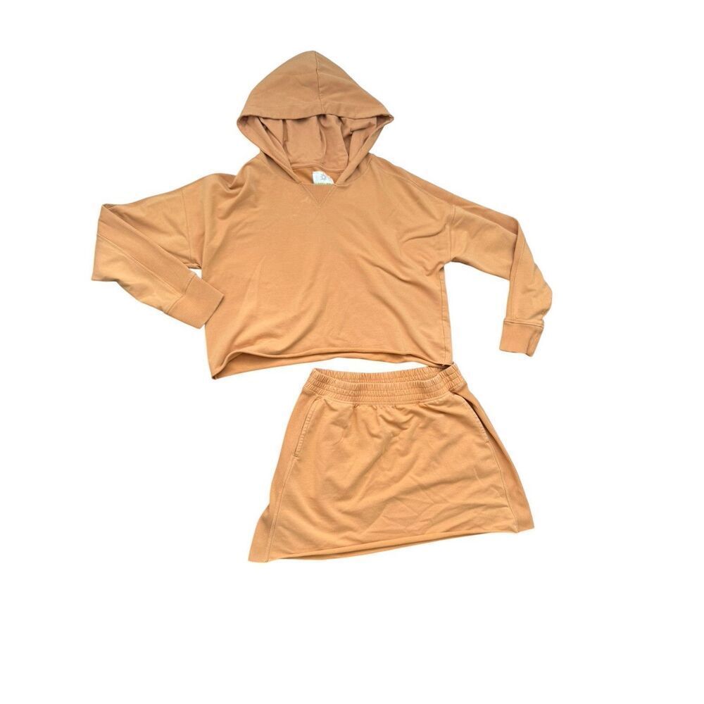 Offline by Aerie Orange Hoodie and Skirt Set Size Small Relaxed Fit